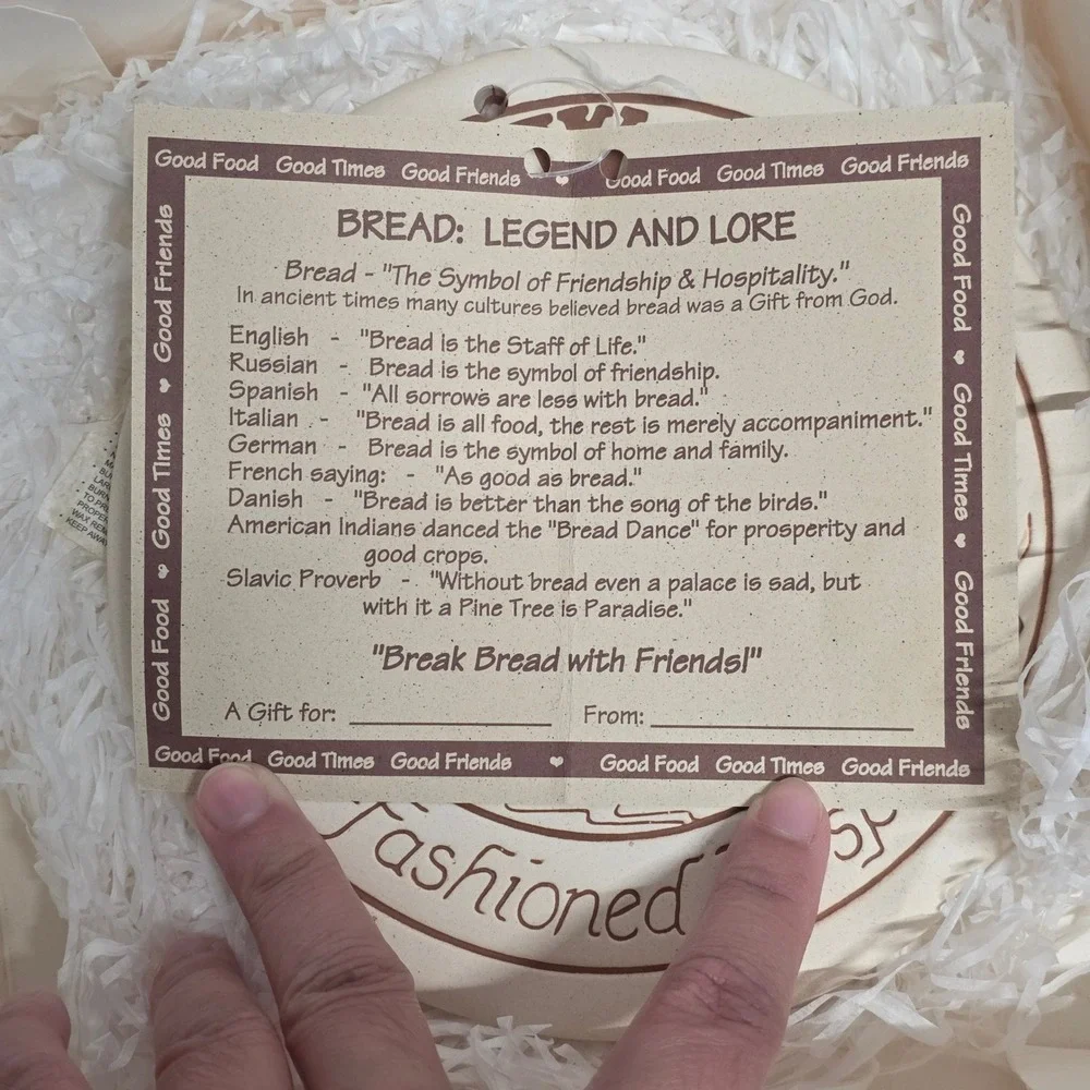Heart Land Studios Bread Warmer Stone Old Fashioned Hospitality Lyn Ulick 1993